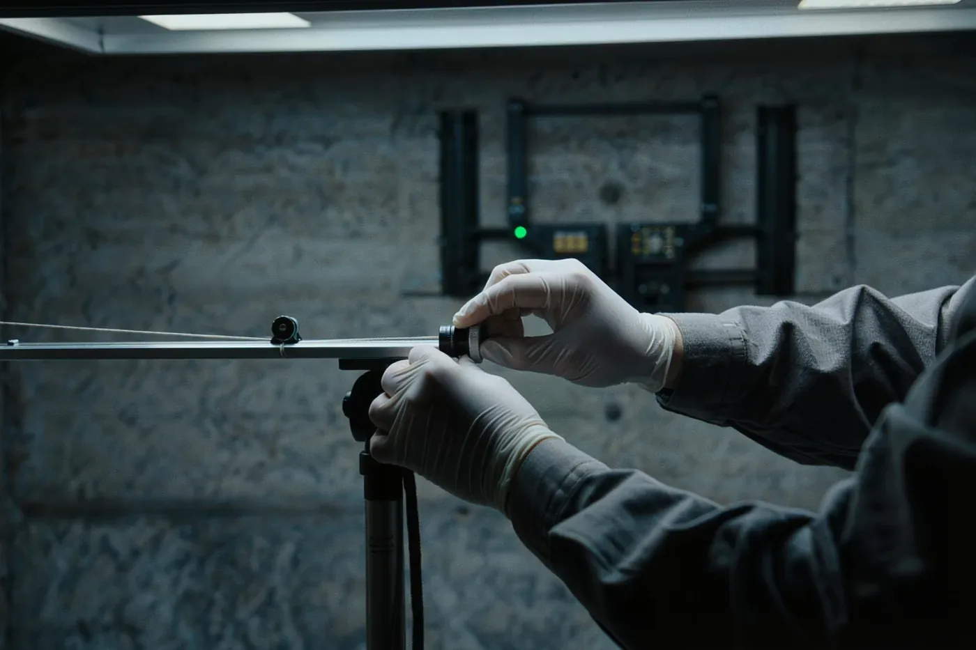 Hands setting new auto glass into a vehicle and finishing the urethane bead